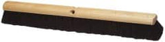 Ability One - 18" Smooth Surface Polyester/Tampico Push Broom - 3" Bristle Length, Wood Block, Threaded Handle Connection - Exact Tooling