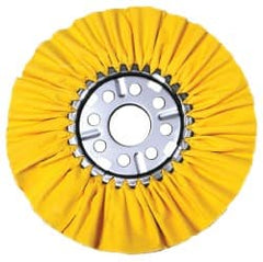 Osborn - 10" Diam x 1/2" Thick Unmounted Buffing Wheel - 16 Ply, Ventilated Bias Cut, 2" Arbor Hole, Hard Density, Coarse Grade - Exact Tooling