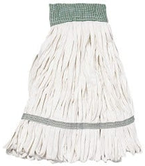 Ability One - Wet Mop Heads & Pads; Style: Loop End ; Material: Cotton/Polyester Fleece ; Approximate Weight (oz.): 28 ; Mop Color: White ; Headband Size (Inch): 5-1/4 ; Connection Type: Clamp Jaw - Exact Tooling