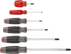Proto - 6 Piece Phillips & Stubby Screwdriver Set - Bit Sizes: Philips #0 to #4 - Exact Tooling