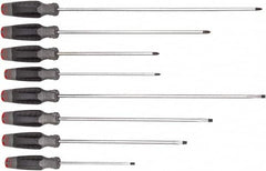 Proto - 8 Piece Slotted & Phillips Screwdriver Set - Bit Sizes: Philips #1 to #2 - Exact Tooling