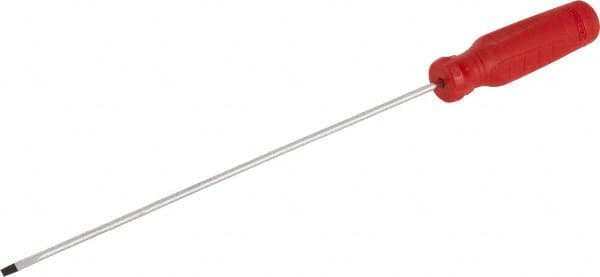 Proto - 286mm OAL Cabinet Slotted Screwdriver - 203mm Blade Length, Round Shank, Ergonomic Handle - Exact Tooling