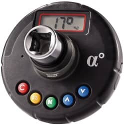 Proto - 60 to 1,195 Torque & Angle Adapter - 3/8" Drive, 3-23/64" OAL, Angle: ±2°, Torque: CW: ±3%, CCW: ±4% Accuracy - Exact Tooling