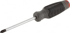 Proto - #2, 8-1/4" OAL, Standard Phillips Screwdriver - 4" Blade Length, Round Shank, Ergonomic Handle - Exact Tooling