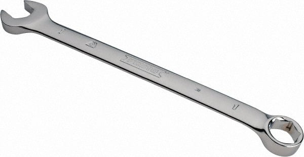 Proto - 1" 6 Point Combination Wrench - 15° Head Angle, 14-5/64" OAL, Steel, Chrome Finish - Exact Tooling