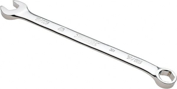 Proto - 7/16" 6 Point Combination Wrench - 15° Head Angle, 6-29/64" OAL, Steel, Chrome Finish - Exact Tooling