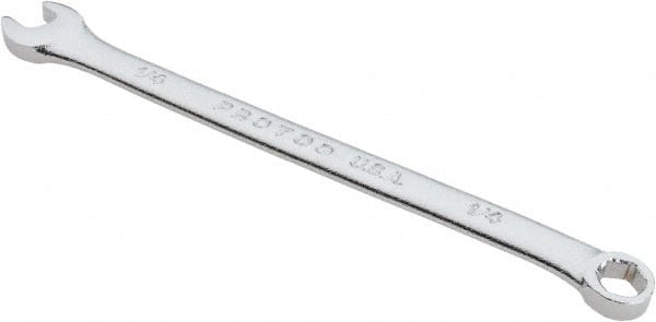 Proto - 1/4" 6 Point Combination Wrench - 15° Head Angle, 4-59/64" OAL, Steel, Satin Finish - Exact Tooling