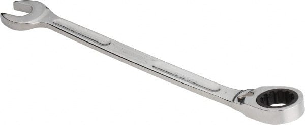 Proto - 1" 12 Point Combination Wrench - 15° Head Angle, 14-1/16" OAL, Steel, Chrome Finish - Exact Tooling