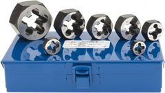 Cle-Line - M6x1.00 to M20x2.50 Metric, Hex Die Set - 7 Piece Set, Comes with Metal Case - Exact Tooling