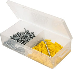 Value Collection - 300 Piece, #6 to 8 Screw, Plastic & Steel Slotted/Phillips Drive Anchor Assortment - Zinc Plated, 3/4" Long - Exact Tooling
