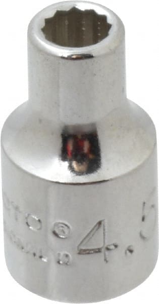 Proto - 1/4" Drive, Standard Hand Socket - 12 Points, 7/8" OAL, Alloy Steel, Chrome Finish - Exact Tooling