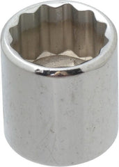 Proto - 1/4" Drive, Standard Hand Socket - 12 Points, 7/8" OAL, Alloy Steel, Chrome Finish - Exact Tooling
