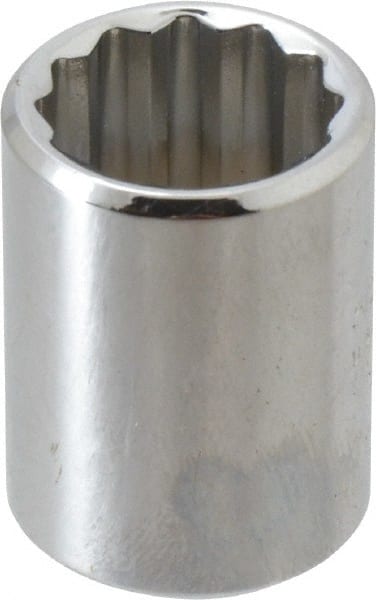 Proto - 19/32", 3/8" Drive, Standard Hand Socket - 12 Points, 1-1/8" OAL, Alloy Steel, Chrome Finish - Exact Tooling