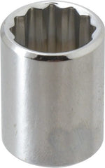 Proto - 19/32", 3/8" Drive, Standard Hand Socket - 12 Points, 1-1/8" OAL, Alloy Steel, Chrome Finish - Exact Tooling