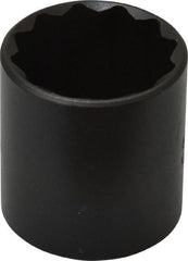 Proto - 1", 3/8" Drive, Standard Hand Socket - 12 Points, 1-11/16" OAL, Alloy Steel, Black Finish - Exact Tooling