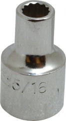 Proto - 5/16", 1/2" Drive, Standard Hand Socket - 12 Points, 1-31/64" OAL, Alloy Steel, Chrome Finish - Exact Tooling