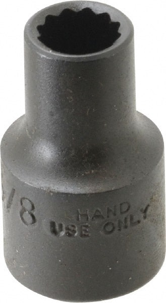 Proto - 3/8", 1/2" Drive, Standard Hand Socket - 12 Points, 1-1/2" OAL, Alloy Steel, Black Finish - Exact Tooling