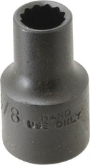 Proto - 3/8", 1/2" Drive, Standard Hand Socket - 12 Points, 1-1/2" OAL, Alloy Steel, Black Finish - Exact Tooling