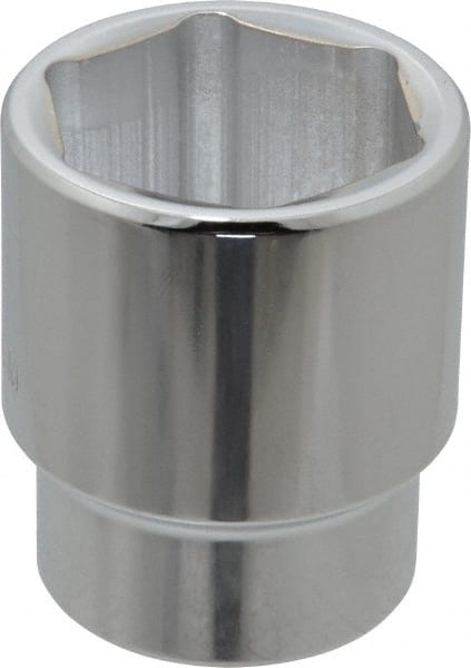 Proto - 1/2" Drive, Standard Hand Socket - 6 Points, 1-3/4" OAL, Alloy Steel, Chrome Finish - Exact Tooling
