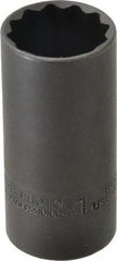 Proto - 1", 3/8" Drive, Deep Hand Socket - 12 Points, 2-3/4" OAL, Alloy Steel, Black Finish - Exact Tooling