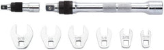 Proto - 8 Piece 1/4" Drive Open End Crowfoot Wrench Set - 1/4 to 9/16", with Clip Rail - Exact Tooling