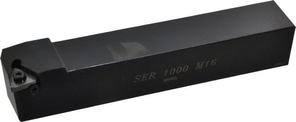 Hertel - External Thread, Right Hand Cut, 1" Shank Width x 1" Shank Height Indexable Threading Toolholder - 6" OAL, 16ER Insert Compatibility, HSE Toolholder, Series HSER - Exact Tooling