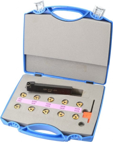 Hertel - External Thread, 3/4" Shank Width Indexable Threading Toolholder - SER0750K16 Toolholder - Exact Tooling