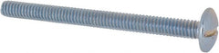 Value Collection - #8-32 UNC, 2" Length Under Head Slotted Drive Machine Screw - Truss Head, Grade 2 Steel, Zinc-Plated Finish, Without Washer - Exact Tooling