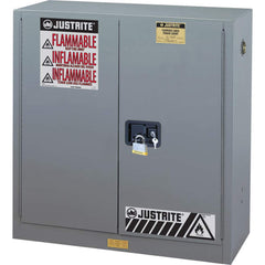 Justrite - 2 Door 1 Shelf 30 Gal Safety Cabinet for Flammable Substances - Exact Tooling