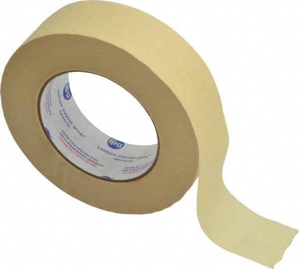 Intertape - 1-1/2" Wide x 60 Yd Long Tan Paper Masking Tape - Series 519, 6 mil Thick, 23 In/Lb Tensile Strength - Exact Tooling