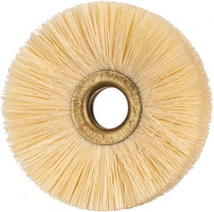 Osborn - 2-1/2" OD, 1/2" Arbor Hole, Natural Fiber Wheel Brush - 5/16" Face Width, 3/4" Trim Length, 20,000 RPM - Exact Tooling