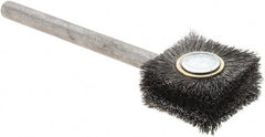 Osborn - Flat Steel Tube Brush - 0.006" Filament Diam, 1" Brush Length, 3-1/4" OAL, 1/4" Diam Shank - Exact Tooling