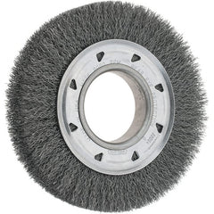 Osborn - 6" OD, 2" Arbor Hole, Crimped Steel Wheel Brush - 7/8" Face Width, 1" Trim Length, 0.0104" Filament Diam, 6,000 RPM - Exact Tooling