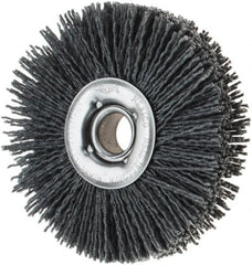 Osborn - 4" OD, 5/8" Arbor Hole, Nylon Wheel Brush - 7/8" Face Width, 1-1/8" Trim Length, 18,000 RPM - Exact Tooling