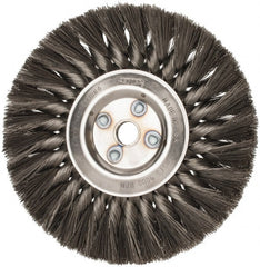 Osborn - 7" OD, 5/8" Arbor Hole, Knotted Steel Wheel Brush - 5/8" Face Width, 1-3/4" Trim Length, 0.0118" Filament Diam, 9,000 RPM - Exact Tooling