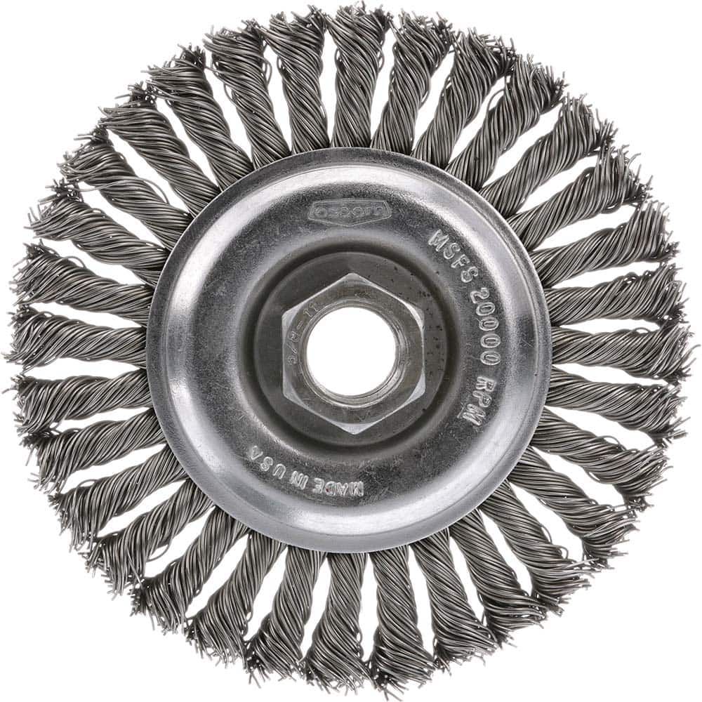 Osborn - Wheel Brushes; Wire Type: Knotted ; Fill Material: Stainless Steel ; Trim Length (Inch): 1-11/16 ; Filament Wire Diameter Range: 0.0300 & Above ; Filament/Wire Diameter (Decimal Inch): 0.0160 - Exact Tooling