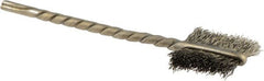 Osborn - 1/2" Diam Flat Stainless Steel Tube Brush - 0.005" Filament Diam, 9/16" Brush Length, 2-1/8" OAL, 3/32" Diam Shank - Exact Tooling