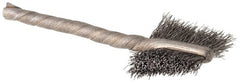 Osborn - 5/8" Diam Flat Stainless Steel Tube Brush - 0.005" Filament Diam, 5/8" Brush Length, 2-1/4" OAL, 1/8" Diam Shank - Exact Tooling