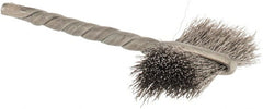 Osborn - 7/8" Diam Flat Stainless Steel Tube Brush - 0.005" Filament Diam, 5/8" Brush Length, 2-1/4" OAL, 1/8" Diam Shank - Exact Tooling