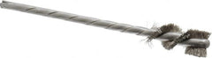 Osborn - 3/8" Diam Helical Stainless Steel Tube Brush - 0.005" Filament Diam, 1" Brush Length, 3-1/2" OAL, 1/8" Diam Shank - Exact Tooling
