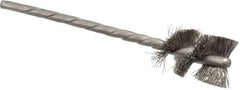 Osborn - 5/8" Diam Helical Stainless Steel Tube Brush - 0.005" Filament Diam, 1" Brush Length, 3-1/2" OAL, 1/8" Diam Shank - Exact Tooling