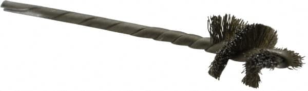 Osborn - 5/8" Diam Helical Stainless Steel Tube Brush - 0.008" Filament Diam, 1" Brush Length, 3-1/2" OAL, 1/8" Diam Shank - Exact Tooling