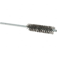 Osborn - 1/2" Diam Helical Steel Tube Brush - Double Spiral, 0.004" Filament Diam, 2" Brush Length, 5" OAL, 0.187" Diam Shank - Exact Tooling