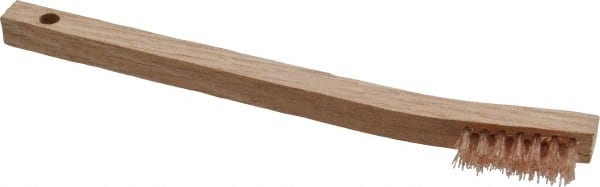 Osborn - 3 Rows x 7 Columns Polypropylene Scratch Brush - 1-7/16" Brush Length, 7-3/4" OAL, 7/16" Trim Length, Wood Curved Handle - Exact Tooling