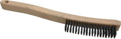 Osborn - 4 Rows x 19 Columns Steel Scratch Brush - 6" Brush Length, 13-11/16" OAL, 1-1/8" Trim Length, Wood Curved Handle - Exact Tooling