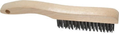 Osborn - 4 Rows x 16 Columns Steel Scratch Brush - 5-1/4" Brush Length, 10" OAL, 1-1/8" Trim Length, Wood Shoe Handle - Exact Tooling