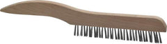 Osborn - 1 Rows x 16 Columns Steel Plater's Brush - 5" Brush Length, 10" OAL, 3/4" Trim Length, Wood Shoe Handle - Exact Tooling