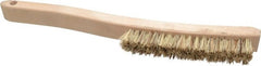 Osborn - 4 Rows x 18 Columns Palmyra/Tampico Plater's Brush - 6" Brush Length, 13-1/4" OAL, 1" Trim Length, Wood Curved Handle - Exact Tooling