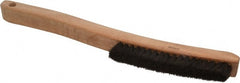 Osborn - 4 Rows x 18 Columns Hair Plater's Brush - 6" Brush Length, 13-1/4" OAL, 3/4" Trim Length, Wood Curved Handle - Exact Tooling