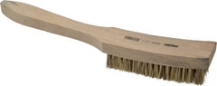 Osborn - 6 Rows x 17 Columns Palmyra/Tampico Plater's Brush - 4-13/16" Brush Length, 11-5/8" OAL, 1" Trim Length, Wood Curved Handle - Exact Tooling